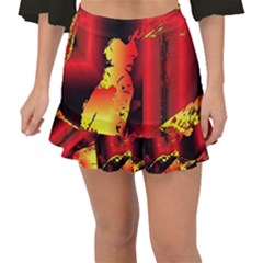 Red Light Ii Fishtail Mini Chiffon Skirt by MRNStudios