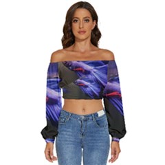 Betta Fish Photo And Wallpaper Cute Betta Fish Pictures Long Sleeve Crinkled Weave Crop Top by StoreofSuccess