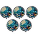 Waves Ocean Sea Abstract Whimsical (2) Mini Round Pill Box (Pack of 5) View1