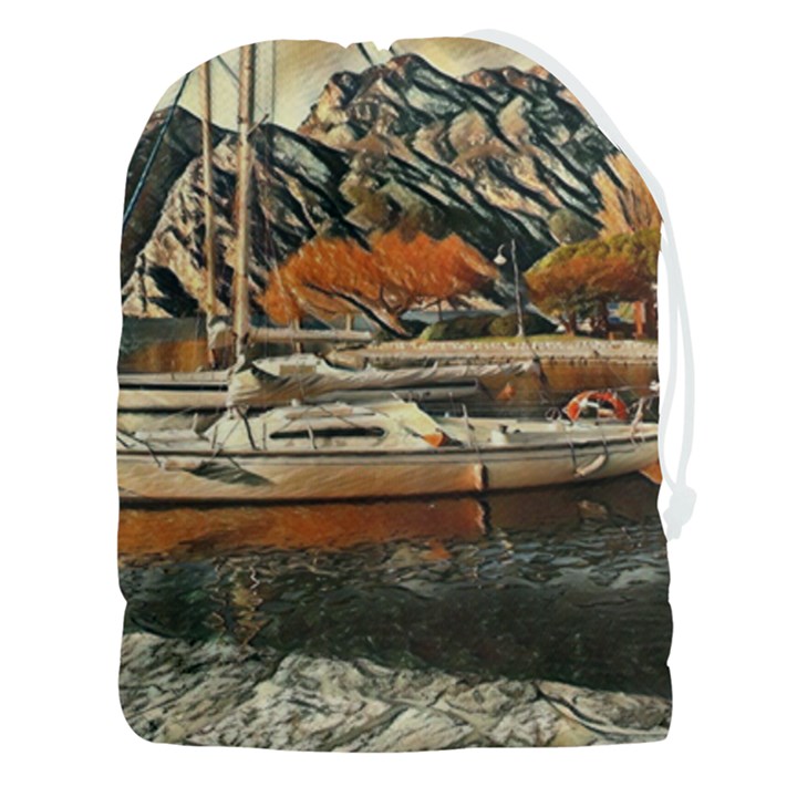 Art boats Garda, Italy. Drawstring Pouch (3XL)