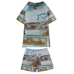 Side Way To Lake Garda, Italy  Kids  Swim Tee And Shorts Set by ConteMonfrey