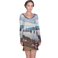 Ducks On Gardasee Long Sleeve Nightdress by ConteMonfrey