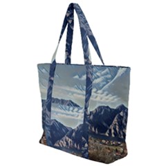 Lake In Italy Zip Up Canvas Bag by ConteMonfrey