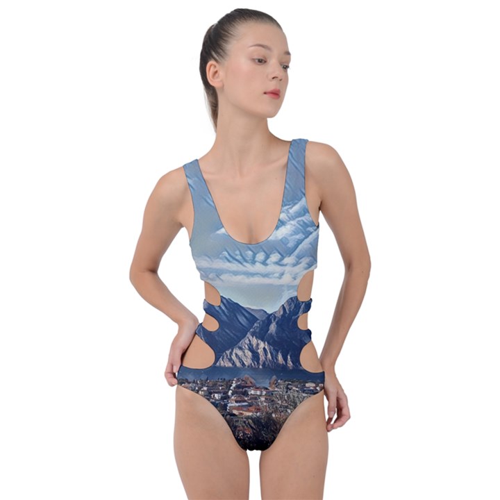 Lake in Italy Side Cut Out Swimsuit