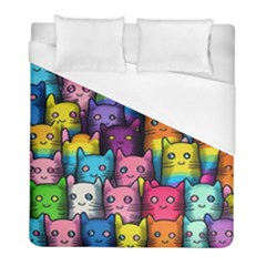 Cats Cat Cute Animal Rainbow Pattern Colorful Duvet Cover (full/ Double Size) by Jancukart