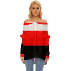 Erzya Flag Off Shoulder Chiffon Pocket Shirt by tony4urban