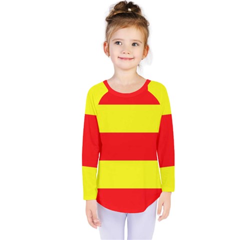 Aust Agder Flag Kids  Long Sleeve Tee by tony4urban