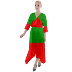 Avar People Quarter Sleeve Wrap Front Maxi Dress by tony4urban