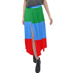 Dagestan Flag Velour Split Maxi Skirt by tony4urban