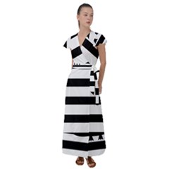 Brittany Flag Flutter Sleeve Maxi Dress by tony4urban