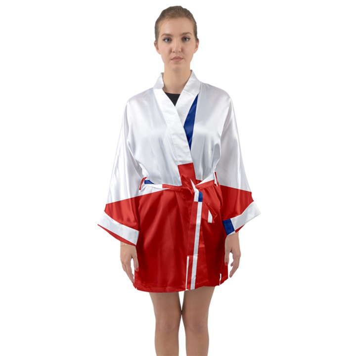 Banskobystricky Flag Long Sleeve Satin Kimono