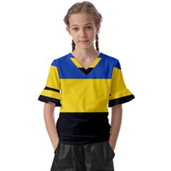 Gelderland Flag Kids  V-neck Horn Sleeve Blouse by tony4urban