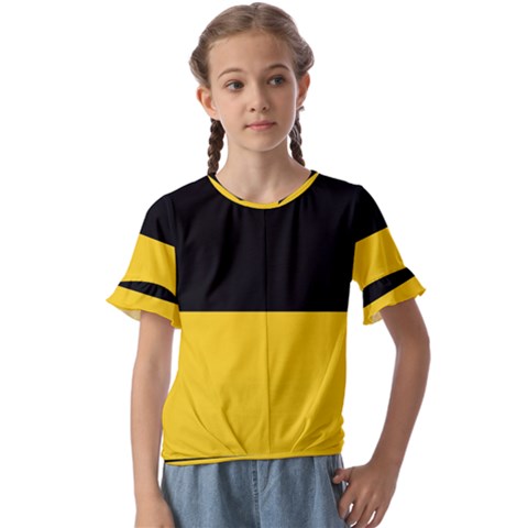 Baden Wurttemberg Flag Kids  Cuff Sleeve Scrunch Bottom Tee by tony4urban