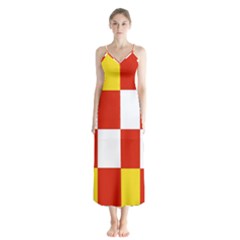 Antwerp Flag Button Up Chiffon Maxi Dress by tony4urban