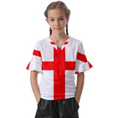 England Kids  V-neck Horn Sleeve Blouse by tony4urban