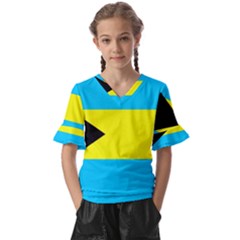 Bahamas Kids  V-neck Horn Sleeve Blouse by tony4urban