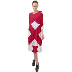 Anglo Irish Flag Ruffle End Midi Chiffon Dress by tony4urban