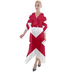 Anglo Irish Flag Quarter Sleeve Wrap Front Maxi Dress by tony4urban