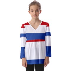 Netherlands Kids  V Neck Casual Top by tony4urban