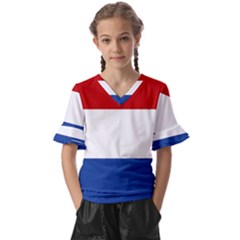 Netherlands Kids  V-neck Horn Sleeve Blouse by tony4urban