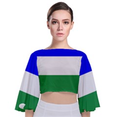 Ladinia Flag Tie Back Butterfly Sleeve Chiffon Top by tony4urban