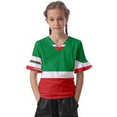 Chechen Republic Kids  V-neck Horn Sleeve Blouse by tony4urban