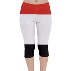 Kujawsko-pomorskie Flag Velvet Capri Leggings  by tony4urban