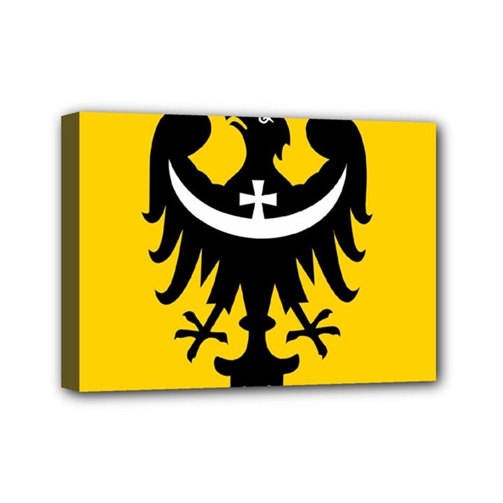 Dolnoslaskie Flag Mini Canvas 7  x 5  (Stretched)