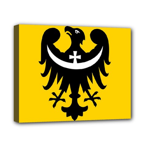 Dolnoslaskie Flag Canvas 10  X 8  (stretched) by tony4urban