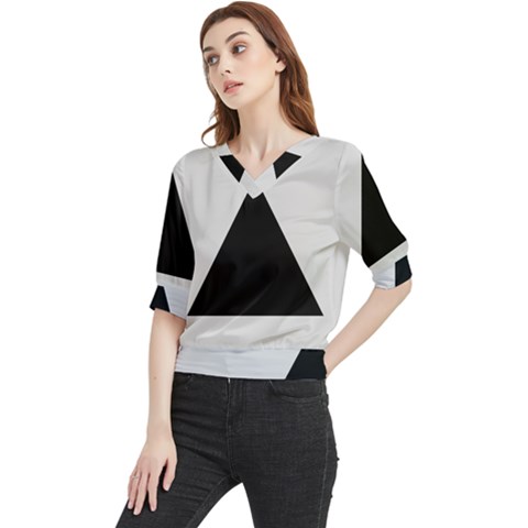 Magnitogorsk City Flag Quarter Sleeve Blouse by tony4urban