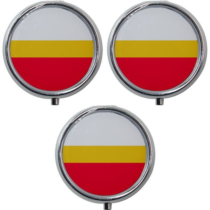 Malopolskie Flag Mini Round Pill Box (Pack of 3)