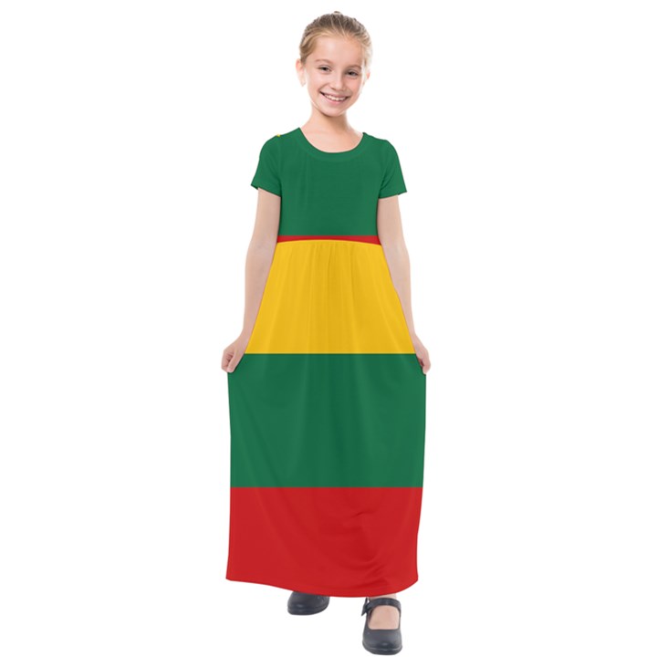 Lithuania Kids  Short Sleeve Maxi Dress