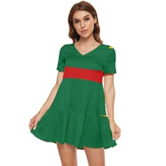 Lithuania Tiered Short Sleeve Babydoll Dress by tony4urban