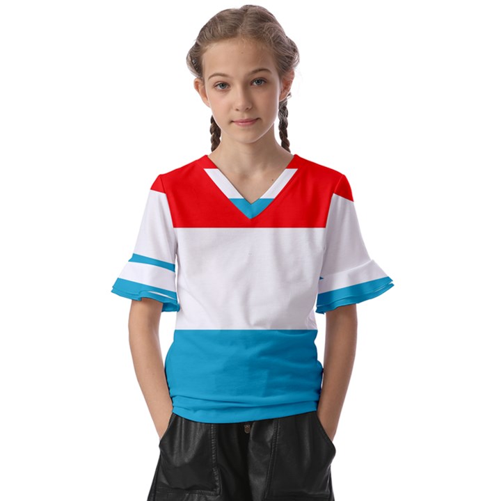 Luxembourg Kids  V-Neck Horn Sleeve Blouse