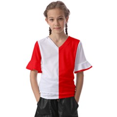 Malta Kids  V-neck Horn Sleeve Blouse by tony4urban