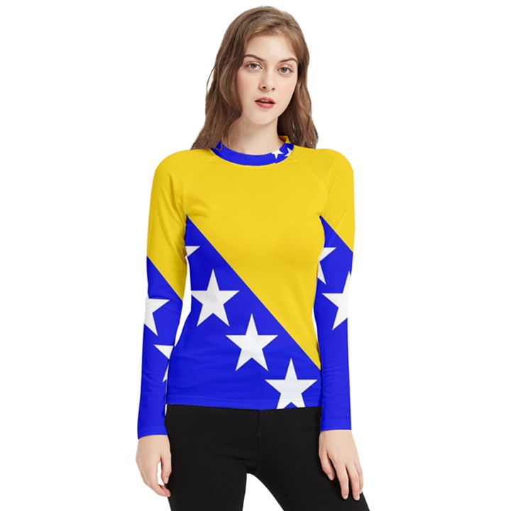 Bosnia And Herzegovina Women s Long Sleeve Rash Guard