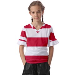 Eindhoven Flag Kids  V-neck Horn Sleeve Blouse by tony4urban