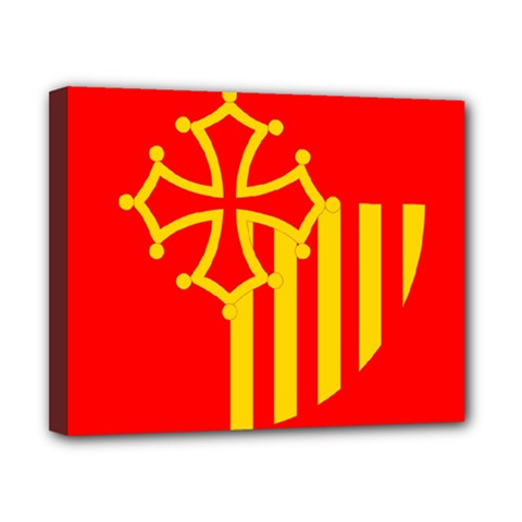 Languedoc Roussillon Flag Canvas 10  X 8  (stretched) by tony4urban