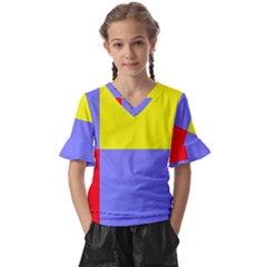 Nitriansky Flag Kids  V-neck Horn Sleeve Blouse by tony4urban