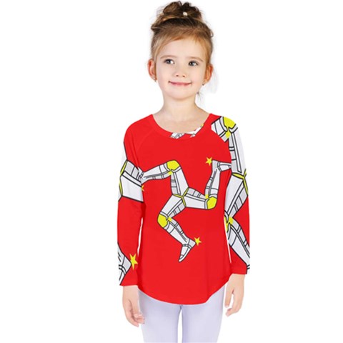 Isle Of Man Kids  Long Sleeve Tee by tony4urban