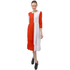 Derry Flag Ruffle End Midi Chiffon Dress by tony4urban