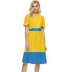 Opolskie Flag Button Top Knee Length Dress by tony4urban