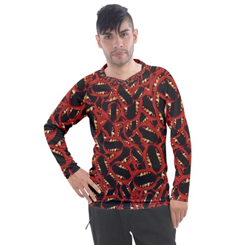 Ugly Open Mouth Graphic Motif Print Pattern Men s Pique Long Sleeve Tee by dflcprintsclothing