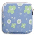 Daisy Flowers Pastel Green White Blue  Mini Square Pouch View2