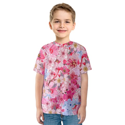 Angelica Floral  Kids  Sport Mesh Tee by PollyParadiseBoutique7