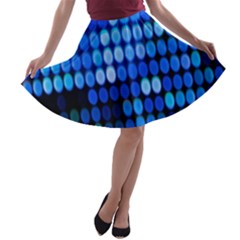 Pattern Blue Logo A-line Skater Skirt by artworkshop