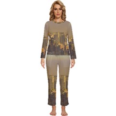 Buenos Aires City Aerial View002 Womens  Long Sleeve Lightweight Pajamas Set by dflcprintsclothing