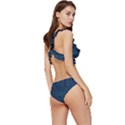 Denim style  Low Cut Ruffle Edge Bikini Set View3