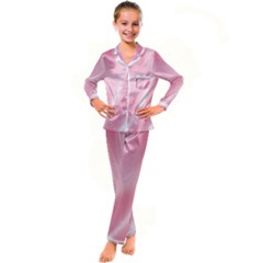 Pink Satin  Kid s Satin Long Sleeve Pajamas Set by PollyParadiseBoutique7