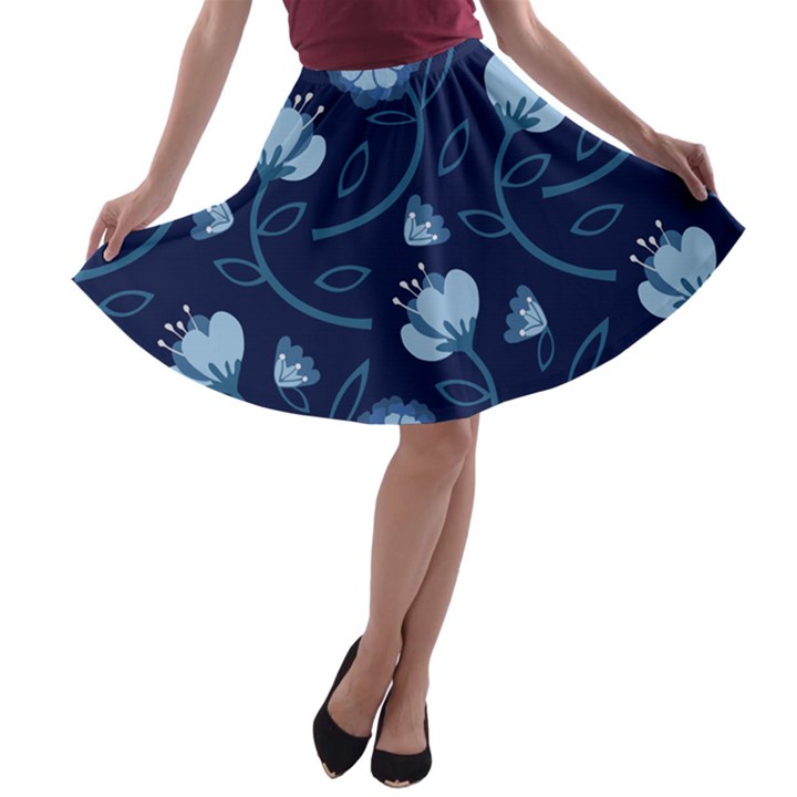 Flower A-line Skater Skirt